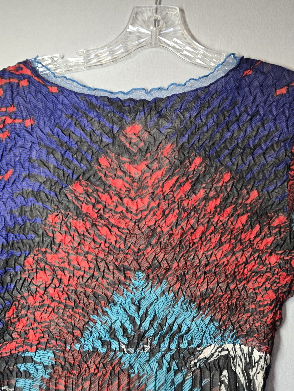 Alberto Makali Crinkle Pleated Tunic Top Women's Medium Abstract Print - Picture 6 of 12